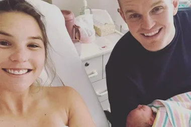 Quadriplegic ex-NRL player Alex McKinnon welcomes baby girl with wife Teigan