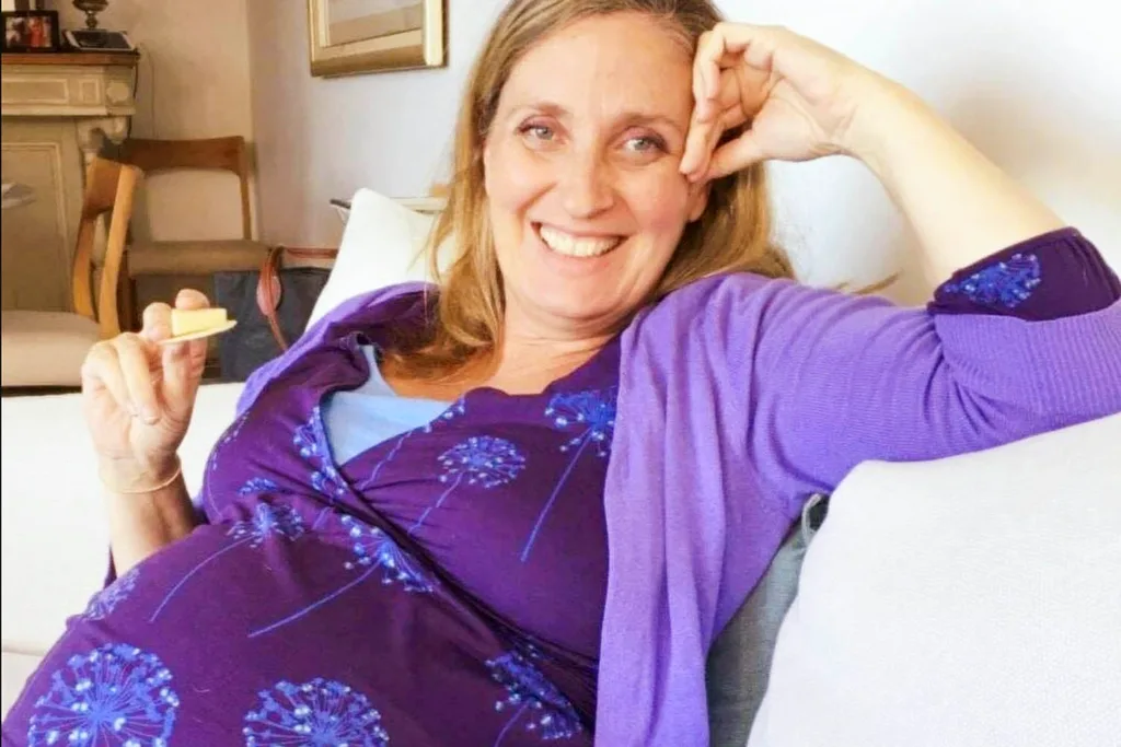 eight months pregnant