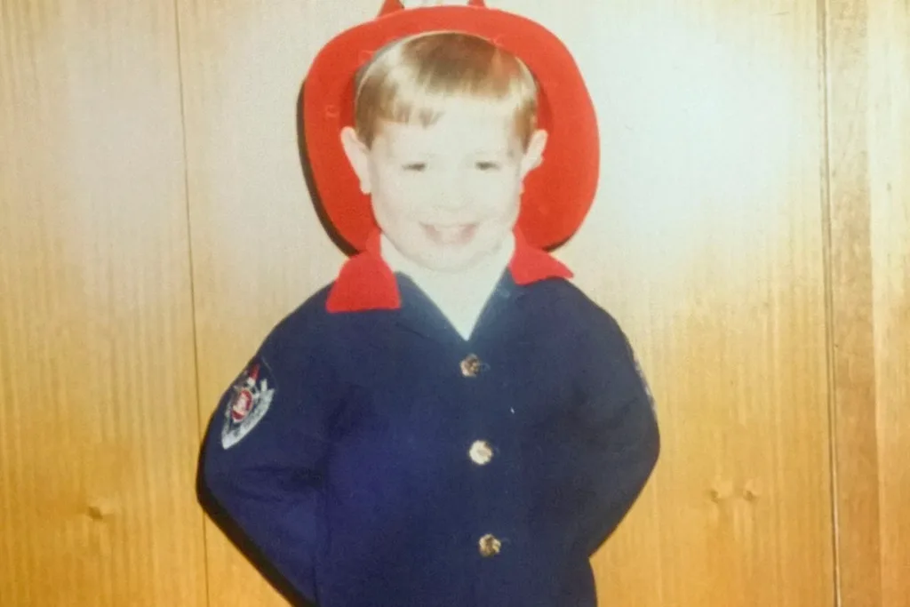 young fireman suit
