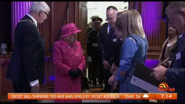 Queen in pink on 71st anniversary