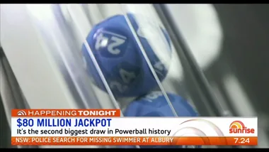 $80 million jackpot second biggest draw in Powerball history