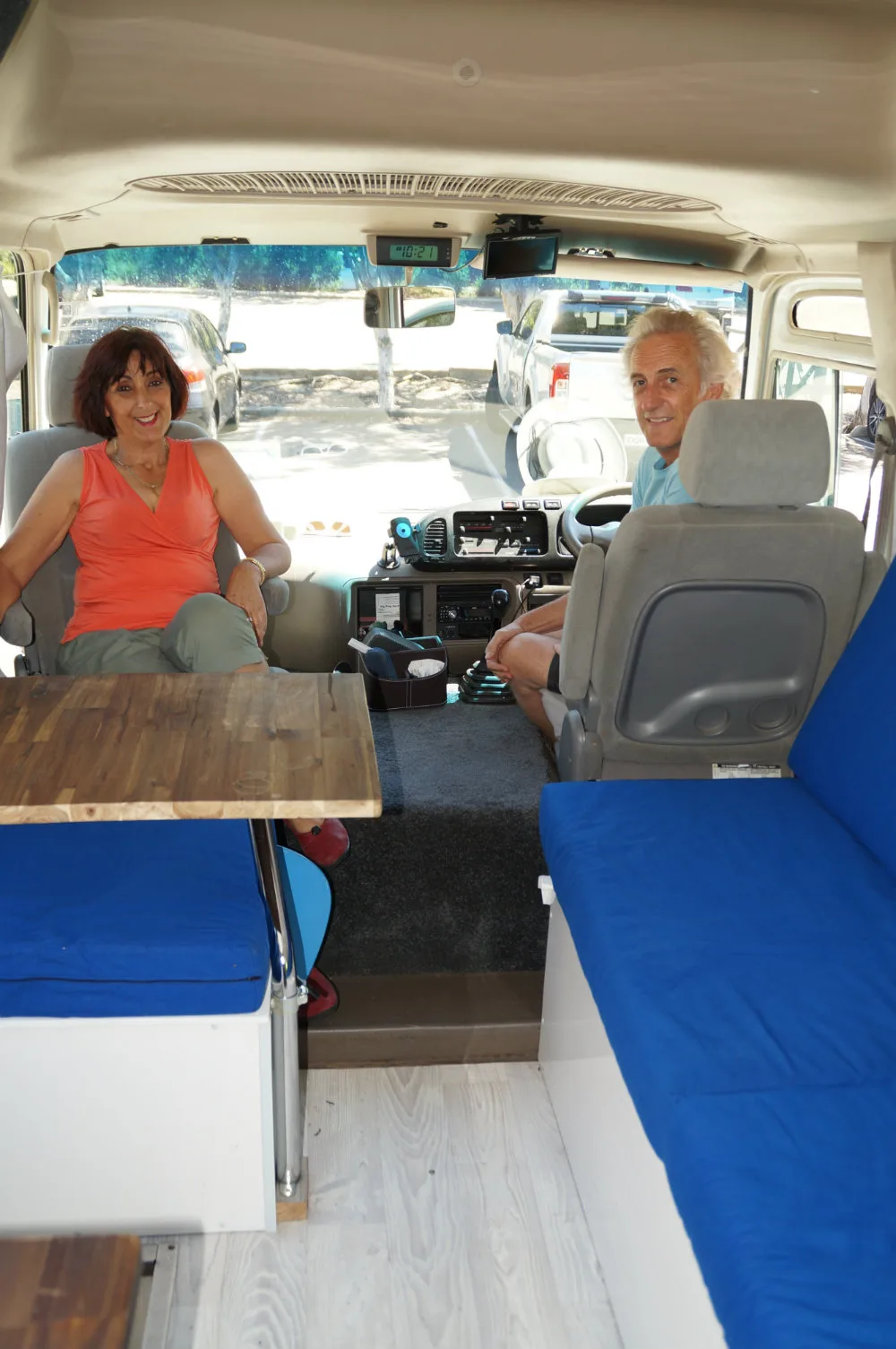Don and Maria inside the bus
