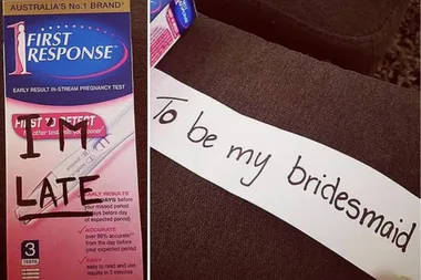 Bride slammed for ‘insensitive’ bridesmaid invite using a pregnancy test