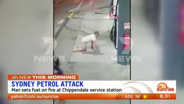 WATCH: SHOCKING moment a crawling man pours petrol on ground at service station
