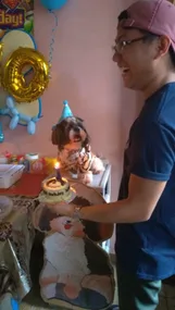 WATCH: Talented dog blows out candle on cake for his birthday