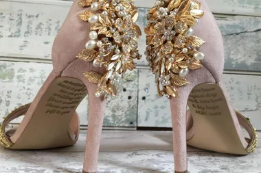Bride finds heartbreaking message written by late mother on her wedding shoes
