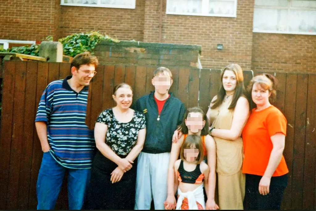 Mum (left) and Catherine and me (far right)