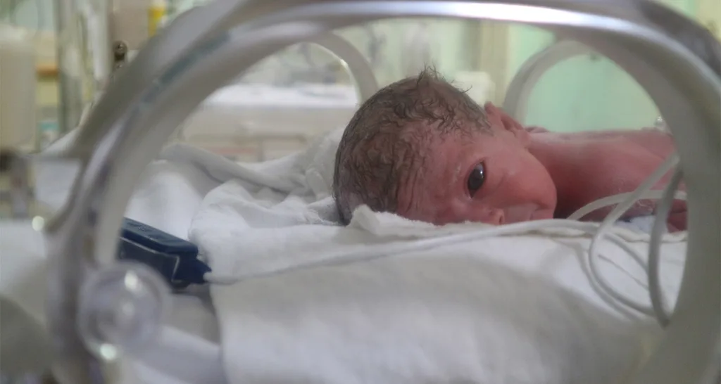 Evie in hospital