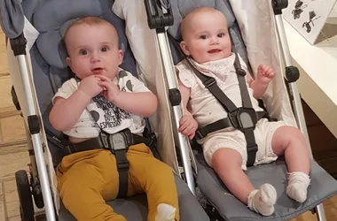 Father watches as his wife pleads guilty to killing their 23-month-old twins