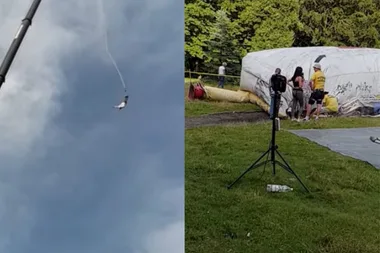 Man plummets after bungee cord snaps