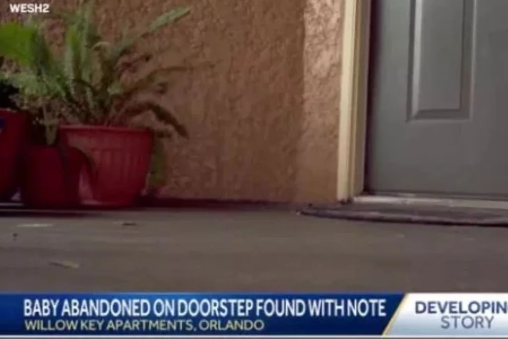 Doorstep where baby was found abandoned in Orlando Florida