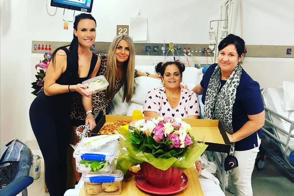 Sarah McClure in hospital