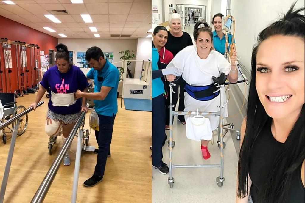 Sarah McClure learning to walk again