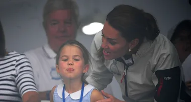 Princess Charlotte sticks her tongue out at waving crowds