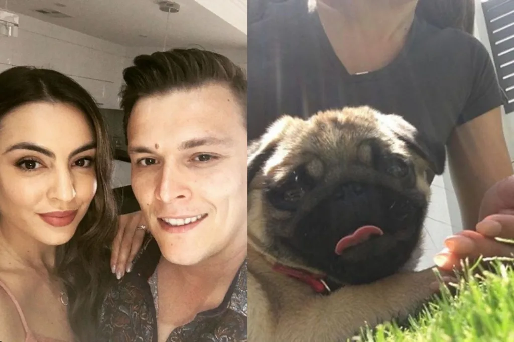 Tahnee and Nebojsa Vuksan with Coco the pug