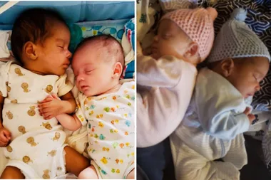 Mum delivers TWINS with COMPLETELY different skin colours