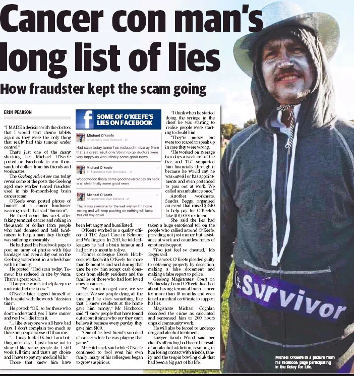 Clipping from the newspaper detailing Michael's deceit.