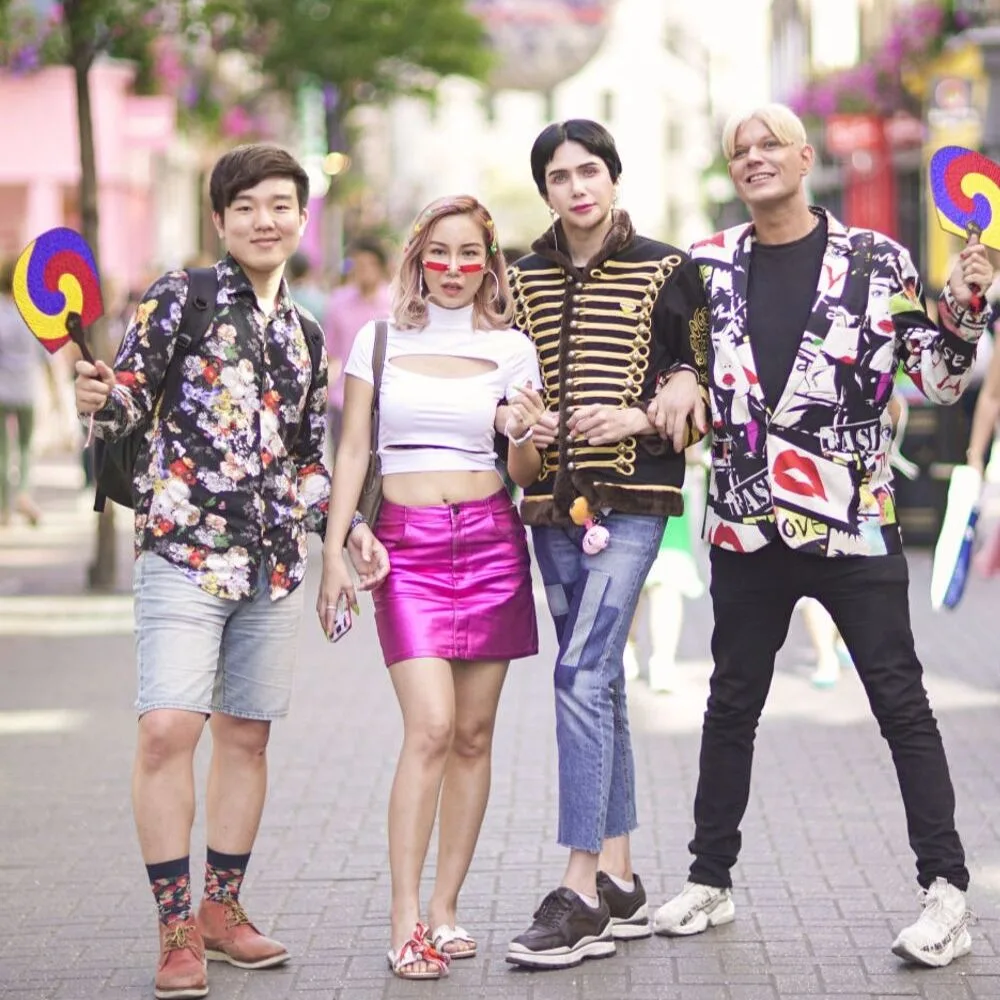 Oli London and friends in Carnaby Street
