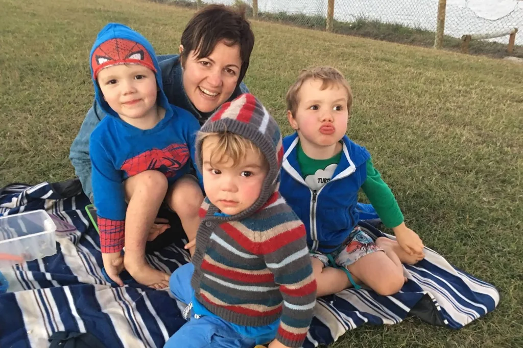 Stacey Hughes with her three boys