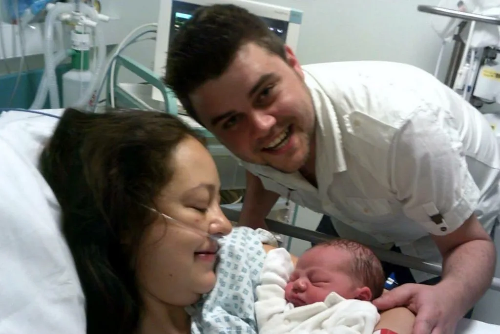 Michael and I with newborn Patrick