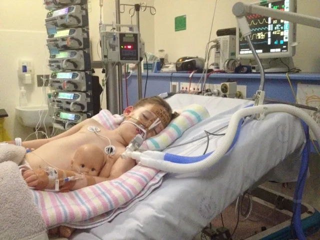 Rosie in hospital.