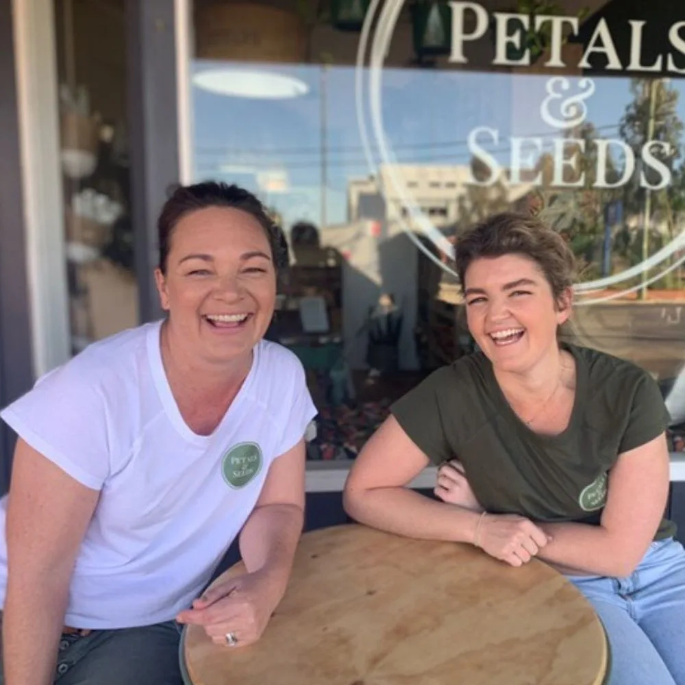 Georgie and Sarah, the owners of Petals and Seeds in Walgett