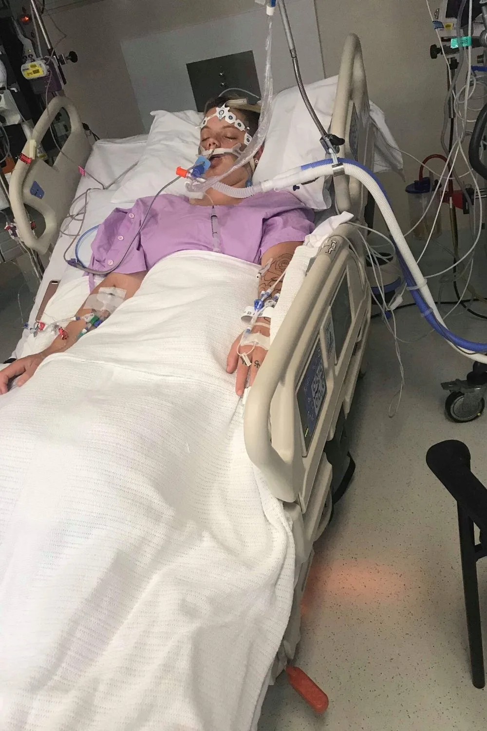 Jasmine Mellow in hospital