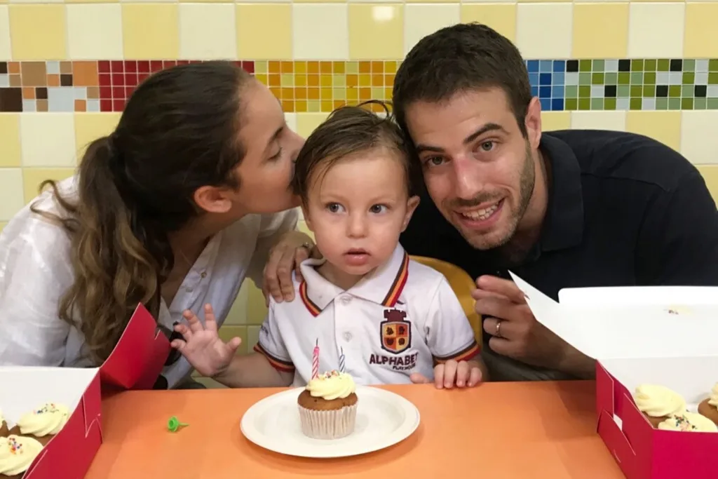 Lauren and Gary celebrating Charlie's second birthday. Credit: Supplied