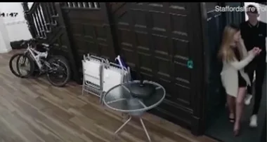 Moment teenage girl lets killer into her flat