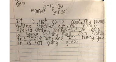 Boy, 8, write hilarious note about mum’s homeschooling, stating, ‘it’s not going good’
