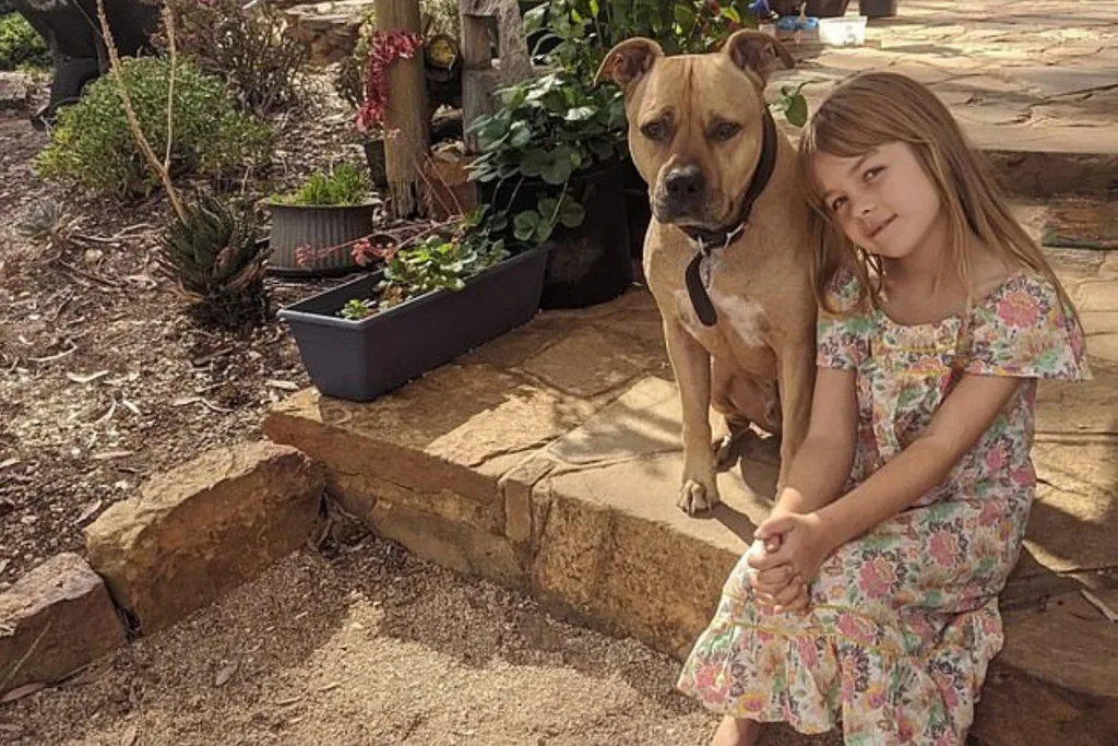Ava and Nugget the dog