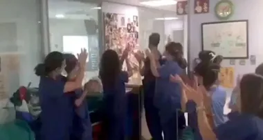 Touching moment medics celebrate as four-month-old with coronavirus has ventilator removed
