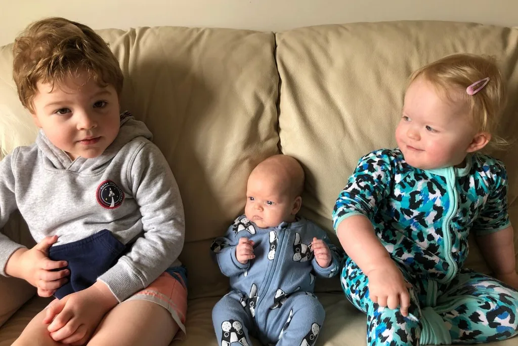Joey and Mila were delighted with their little brother Eli. Credit: Supplied