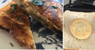 Genius or just plain wrong? Hilarious Aussie dad becomes online hit with ‘party pie toastie’ recipe