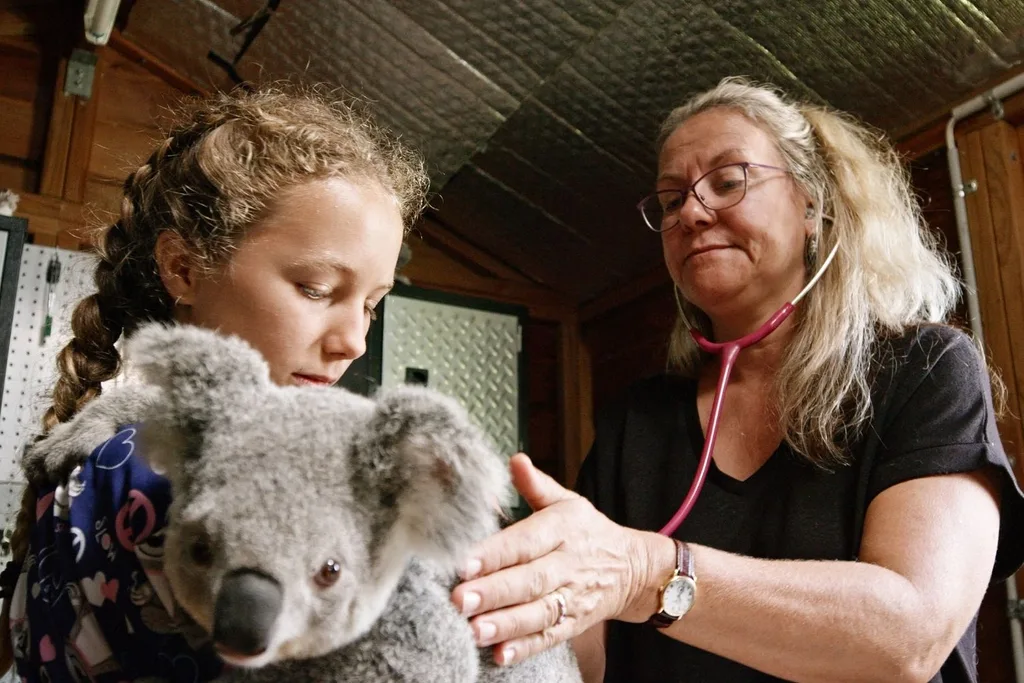 Ali, Izzy and koala