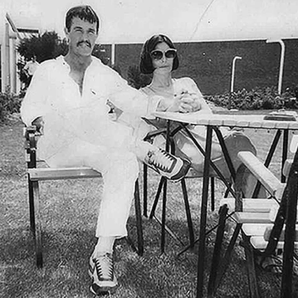 Ray Denning and a friend at Parklea prison in the 1980s.