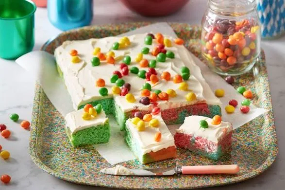 Rainbow skittle cake Recipe | that's life!