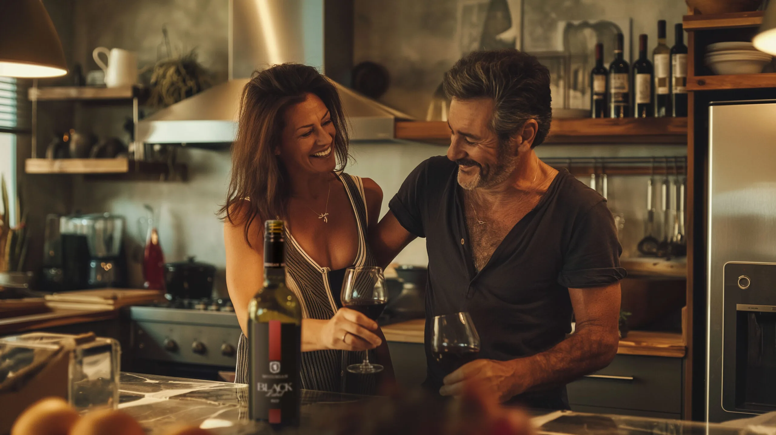couple drinking wine