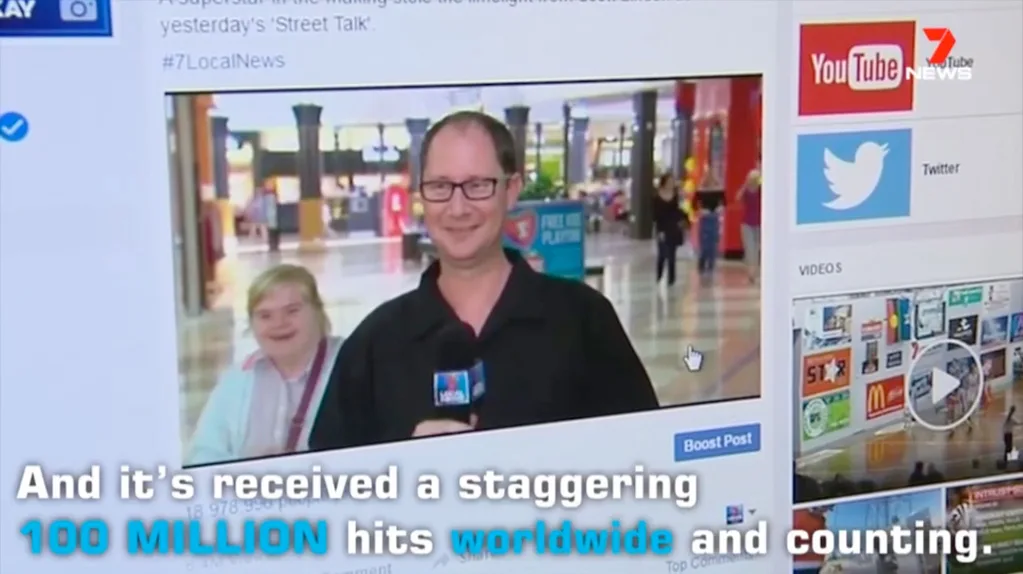 Georgia Knoll video-bombs channel 7 mackay and goes viral