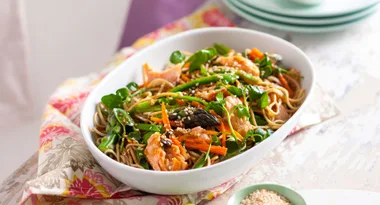 Warm Salmon & Soba Noodle Salad