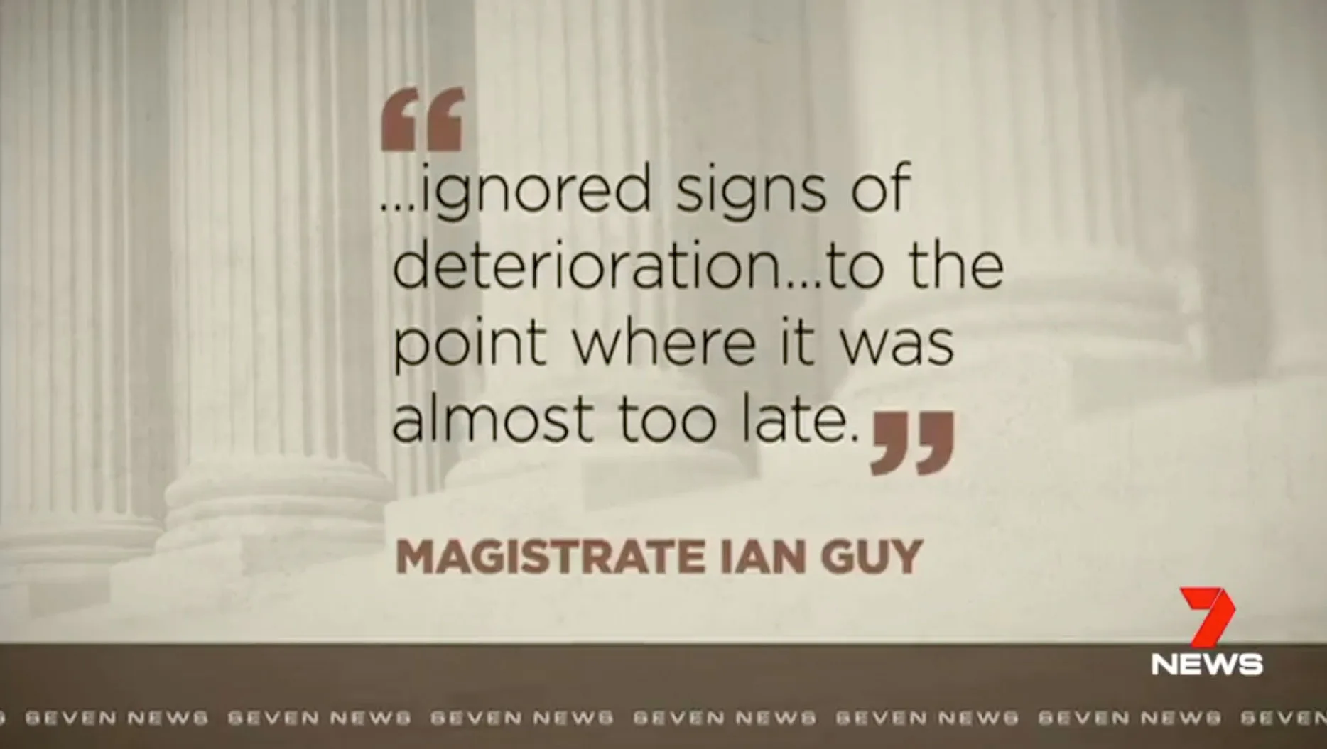 Magistrate said signs of illness were impossible to ignore.