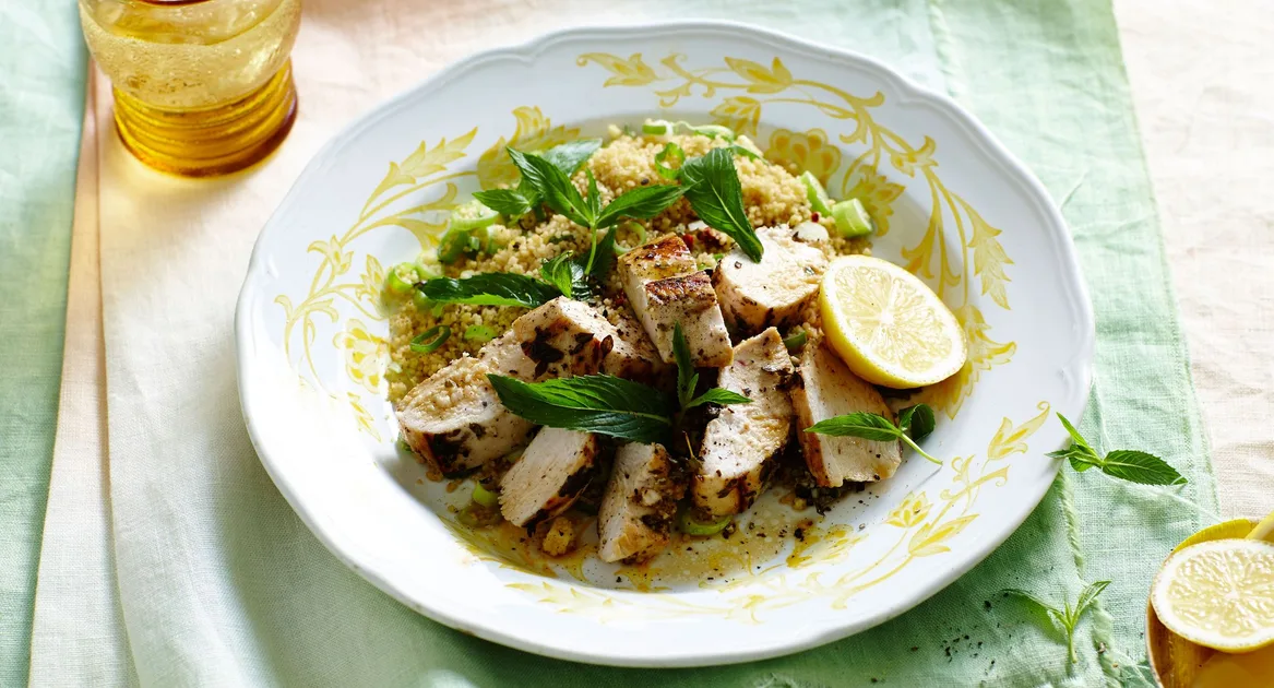 Grilled Lemon Chicken with Minty Couscous | that's life!