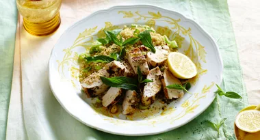 Grilled Lemon Chicken with Minty Couscous