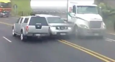 The bone-chilling moment motorist narrowly avoids disaster on winding NZ road