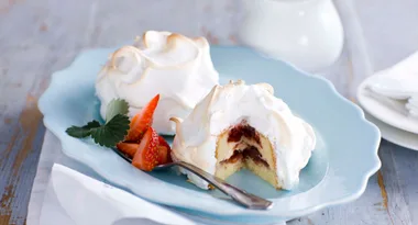 Strawberry bombe alaska