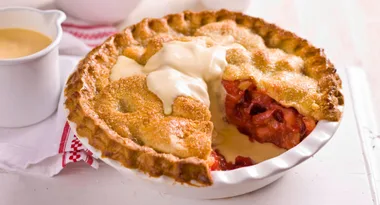 Double Crusted Apple & Rhubarb Pie