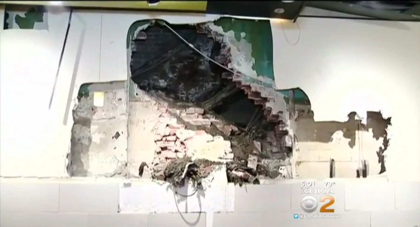 They had to break a hole in the wall