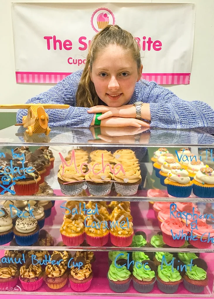 Jade at her cupcake stall