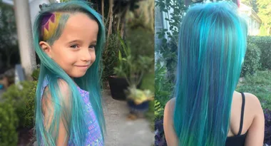 Hairdresser mum gives her six-year-old ‘unicorn’ hair