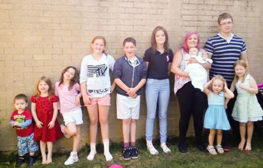 My kids, including (far right) Jamie with his girls Olivia and Lexi, and Charlotte with her baby Bonnie